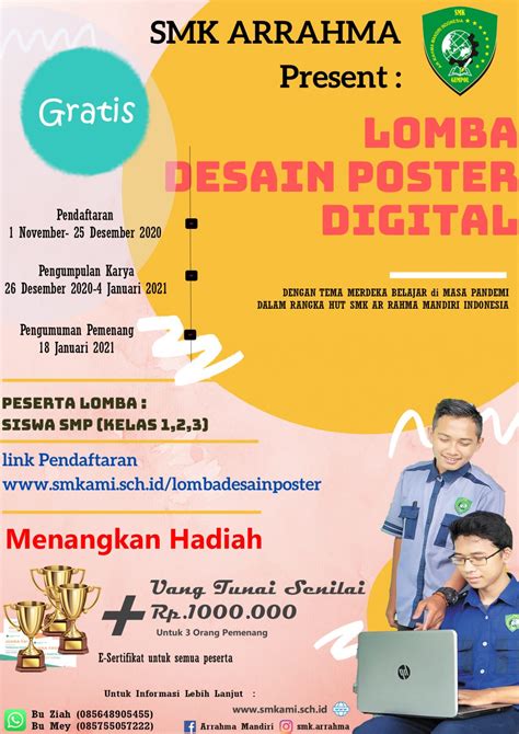 Lomba DARING Desain Poster HUT SMK AR RAHMA – SMK Arrahma Mandiri Indonesia
