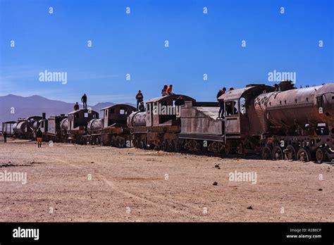 Antique Train At The Train Cementery In Salar De Uyuniuyuni Salt Flat