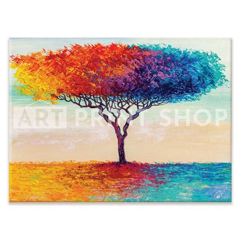 Rainbow Tree Oil Painting Canvas