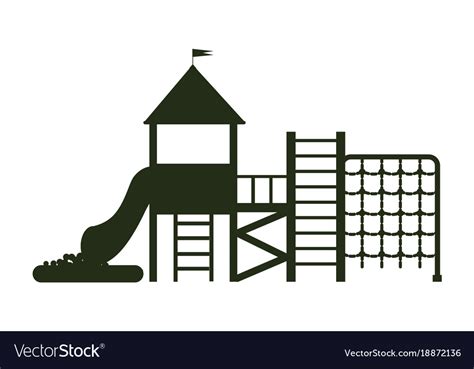 Big Playground For Kids With Ladders And Balcony Vector Image