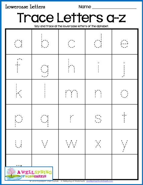 Small Letters Alphabet Tracing Sheets