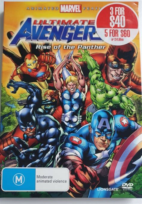 Ultimate Avengers 2 Rise Of The Panther Dvd 2008 R4 Pal Record