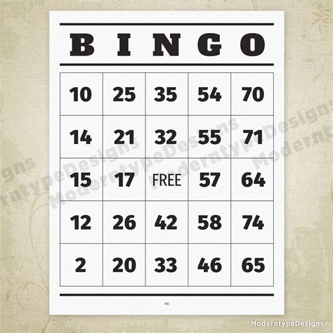100 Bingo Cards 1 75 Printable