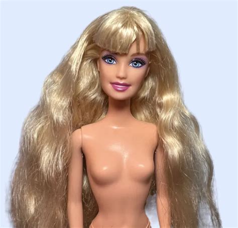 Mattel Barbie Fashionistas Doll Long Blonde Hair Bangs Nude Bending