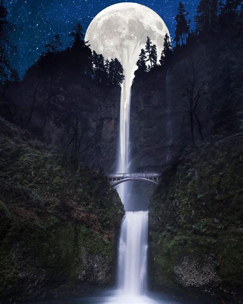 Moon Waterfall By Anna Mcnaught Relax Its Only Art