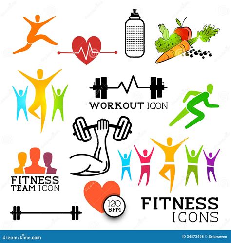 Health And Fitness Icons Royalty Free Stock Photos Image 34573498