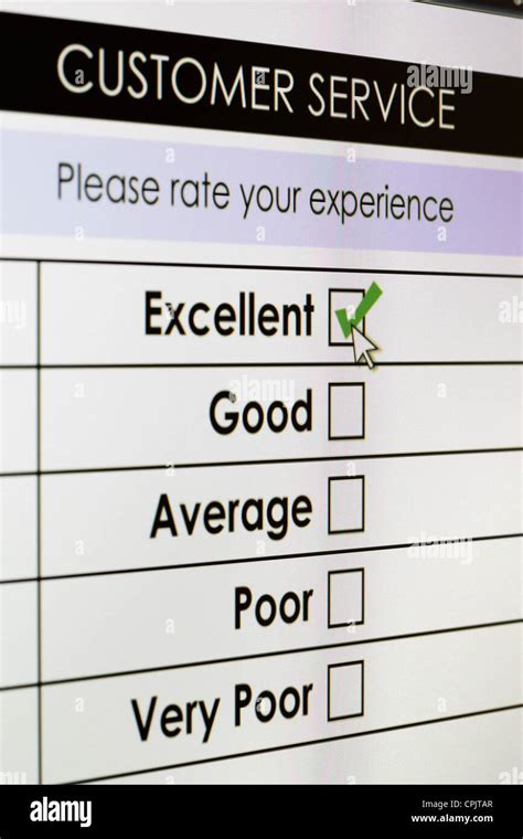 Online Customer Service Satisfaction Survey Stock Photo Alamy