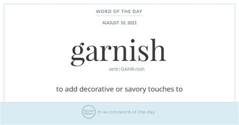 Word Of The Day Garnish Merriam Webster