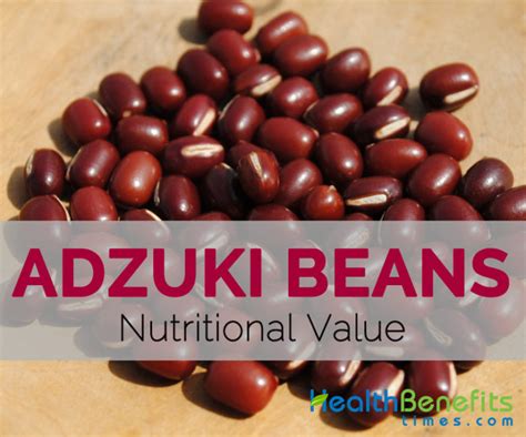 adzuki beans nutritional value and dv