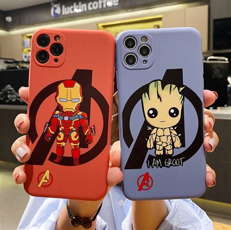 New Marvel Avengers Iron Man Groot Cute Phone Case For Apple Iphone Se