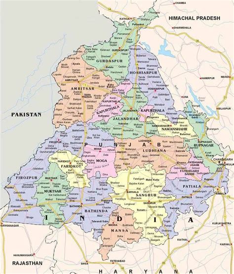 Political Map Of Punjab Mapsofnet