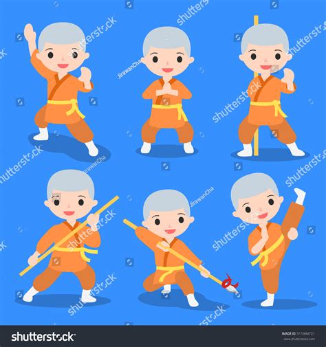 Kung Fu Characters Set Stock Vector Royalty Free 511944721 Shutterstock