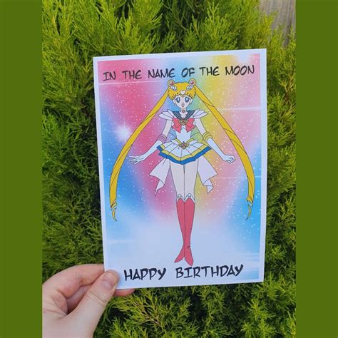 Sailor Moon A5 Birthday Card Blank Card Celebration Card Etsy Hong Kong