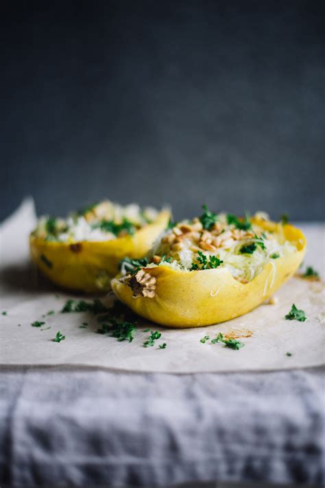 Garlic Spaghetti Squash With Herbs Casey Wiegand Of The Wiegands