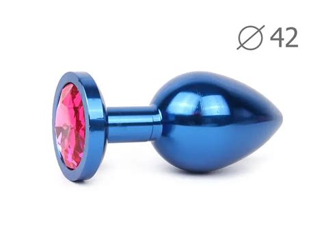 Conical Blue Anal Sleeve With Raspberry Crystal 93 Cmanal Plug Aliexpress