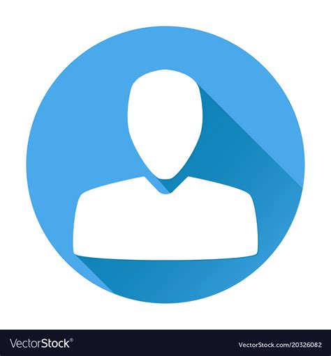 User Icon White Silhouette On Blue Round Vector Image