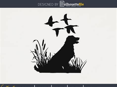 Flying Duck Hunting Dog Silhouette File By Silhouettefile On Dribbble