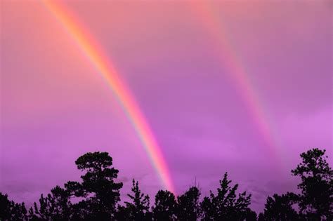 Double Rainbow Purple Sky Purple Sky Sky Photo