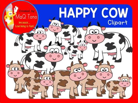 Happy Cows Clipart Teaching Resources
