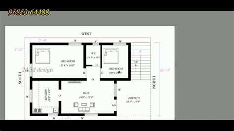 800 Sf T 22 X 36 North Face 2bhk House Plan As Per Vasthu Youtube
