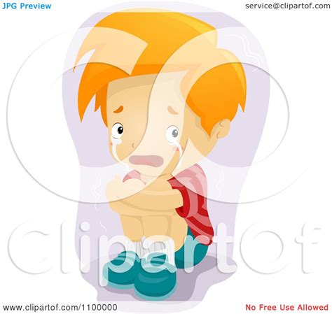 Clipart Scared Boy Hugging His Knees And Crying Royalty