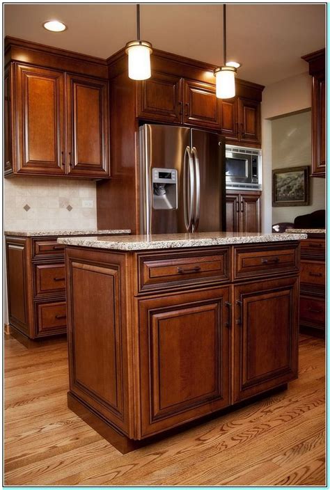Love The Dark Maple With The Oak Floor Stained Kitchen Cabinets