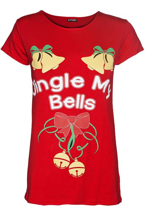 Ladies Christmas Pudding Funny Boobs T Shirt Womens Xmas Festive Novelty Tee Top Ebay