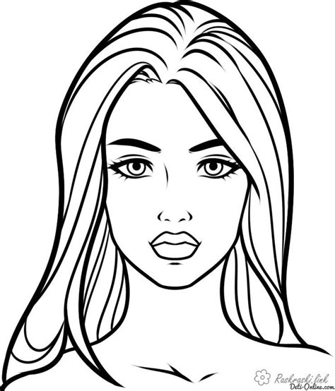 35 Realistic Woman Face Coloring Page