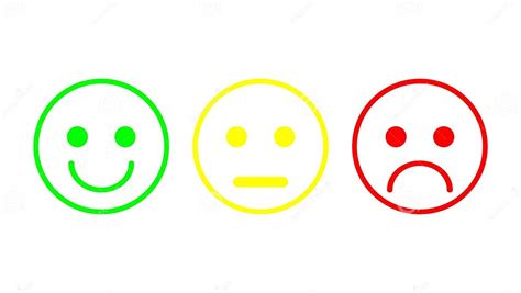 Red Yellow Green Smileys Emoticons Icon Negative Neutral And