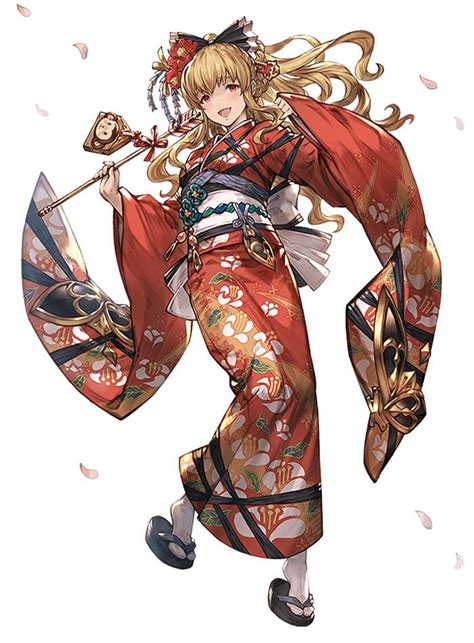 Scarlet Camellia Kimono Vira Character Art From Granblue Fantasy Art Artwork Gaming