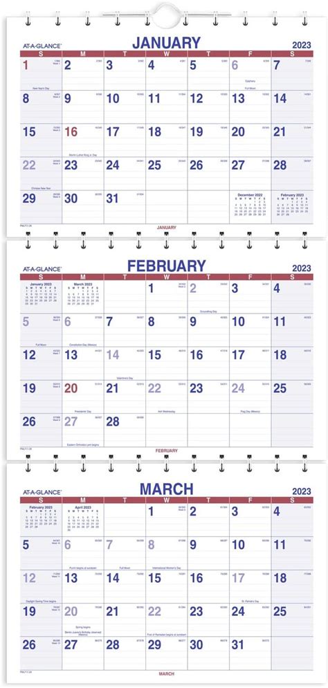 At A Glance 2023 Wall Calendar 12 X 27 Large Move A Page 3 Month