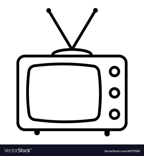 Tv Icon Television Symbol Vintage Royalty Free Vector Image