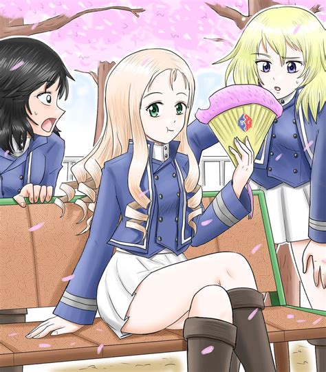 Andou Oshida And Marie Girls Und Panzer Drawn By Harukai I Danbooru
