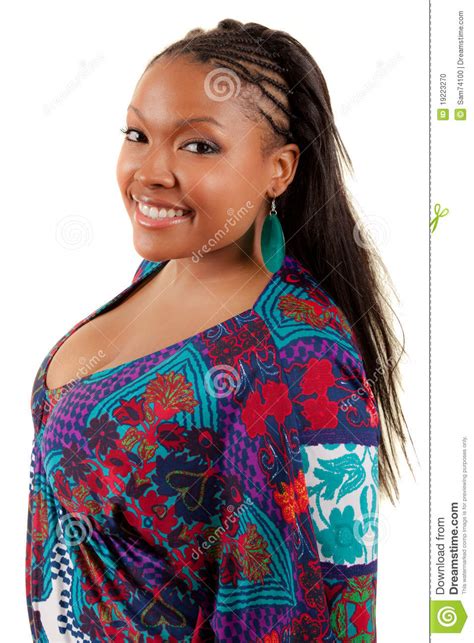 Beautiful African American Woman Smiling Stock Photo Image Of Happy