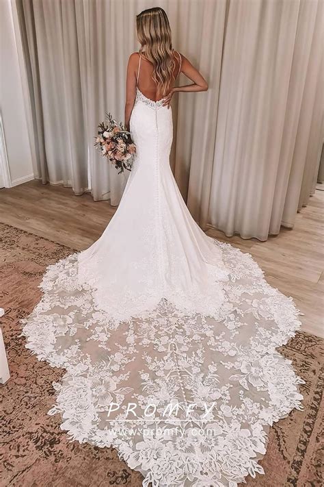 But is a wedding dress with a train right for you and your wedding day? Extra Long Train Low Back Romantic Wedding Dress - Promfy