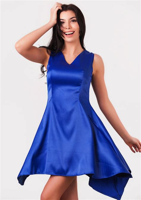 Royal Blue Dress Satin Dress Cobalt Blue Dress Summer Dress Etsy