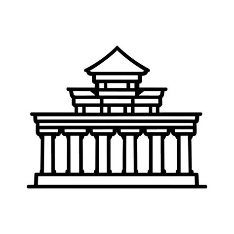 Premium Vector Simple Line Illustration Of Balinese Temple