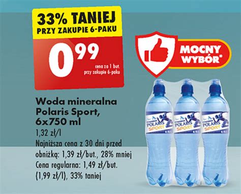 Promocja Woda Mineralna Polaris Sport 6x750 Ml W Biedronka