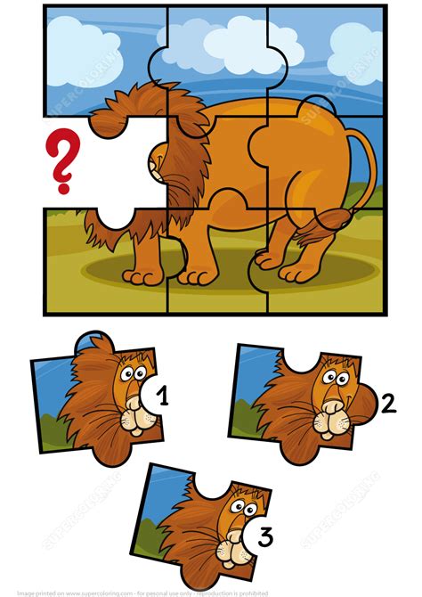 Jigsaw Puzzle With Lion Free Printable Puzzle Games
