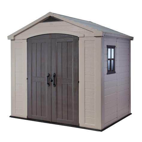 Keter Factor Outdoor Garden Storage Shed 8x6ft Beigebrown Homebase