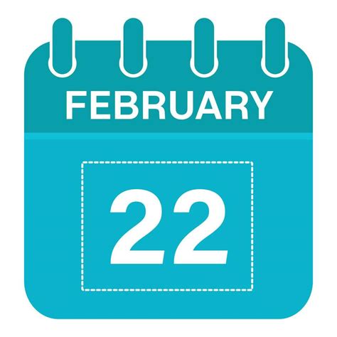 February 22 Calendar Daily Icon Day Date Month 26153112 Vector Art