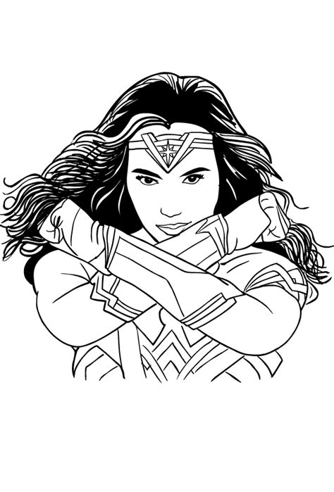 Drawing Of Wonder Woman Gal Gadot Coloring Page