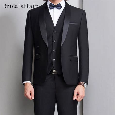 bridalaffair 2018 black tailored formal men suit slim mens suits bespoke groom tuxedo blazer for