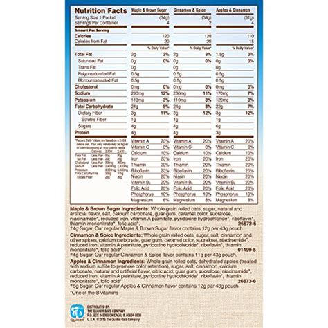 Some flavors of quaker instant oatmeal are vegan, and some are not. Instant Oatmeal Nutrition Label - Best Label Ideas 2019
