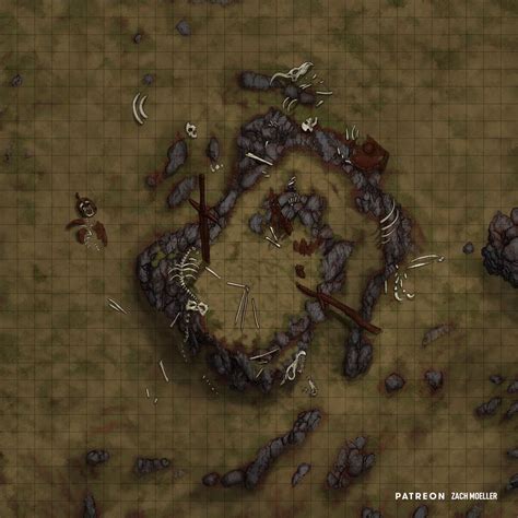 30x30 3000x3000px Battlemap Giants Dragons Ancient Battlefield