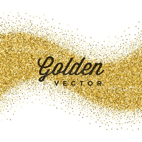 Gold Glitter Sparkles Bright Confetti White Paper Label Frame Vector