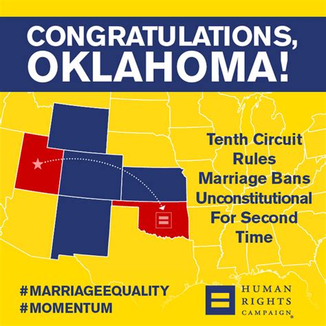 10th Circuit Court Of Appeals Says Oklahoma Same Sex Marriage Ban