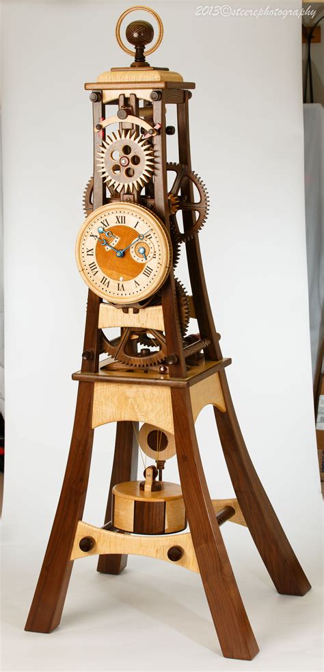 This Is A Wooden Clock Designed And Built By Charles Maxwell Owner Of