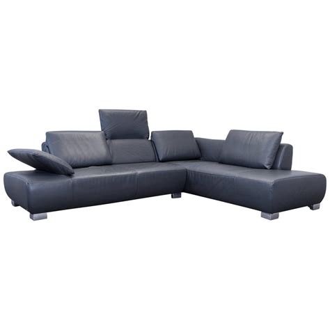 Koinor Volare Leather Corner Sofa Grey Anthracite Function Couch At 1stdibs