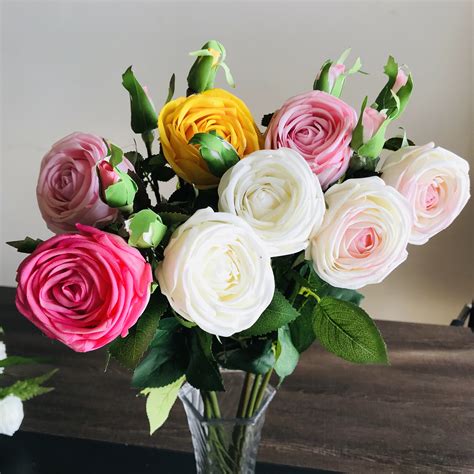 Fake flowers or artificial flowers were called silk flowers because they were traditionally made of silk material. V570 High Quality New Silk Artificial Handmade Flower 3d ...
